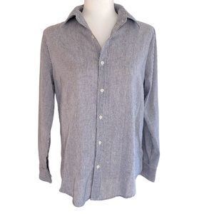 Brandy Melville Black and White Striped Button Down Shirt Boyfriend - One Size